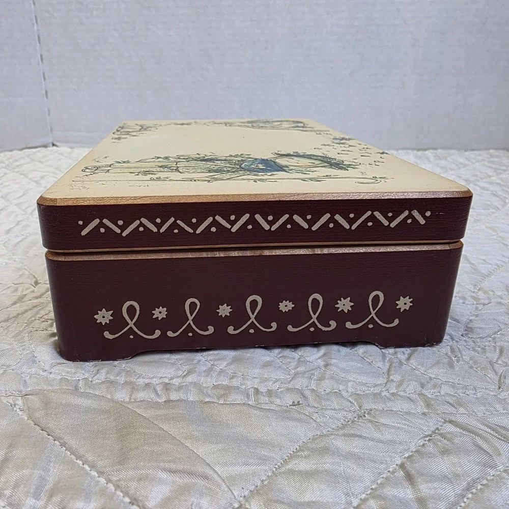 Vintage Reuge Swiss Music Keepsake Box Try To Remember Angel Watering Child Lamb